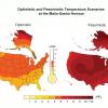 Escenarios optimistas y pesimistas de temperatura